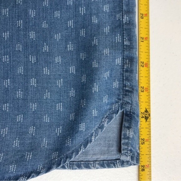 NWT Philosophy Blue Chambray Denim Tencel Lace Up Dress Tunic Women Size Large - Picture 9 of 13